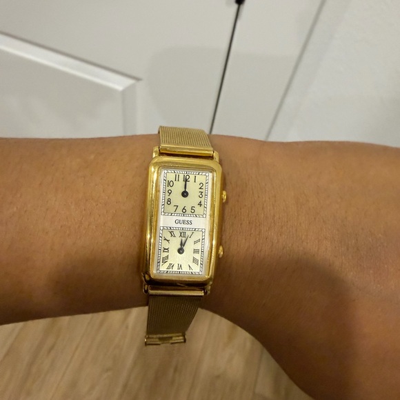 Guess Gold Rectangular Face Watch - Picture 3 of 3
